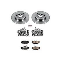 2-Wheel Set Power Stop&reg; KCOE1298 Rear OE Stock Replacement Low-Dust Ceramic Brake Pad, Rotor and Caliper Kit