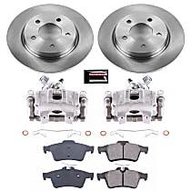 KCOE129 Rear Brake Disc and Caliper Kit, Natural Caliper, Ceramic, 5 Lugs, Z17 OE Replacement