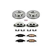 KCOE1301A Front Brake Disc and Caliper Kit, Natural Caliper, Ceramic, 5 Lugs, Z17 OE Replacement