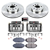 KCOE1335 Front OE Stock Replacement Low-Dust Ceramic Brake Pad, Rotor and Caliper Kit