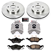 KCOE1358 Front OE Stock Replacement Low-Dust Ceramic Brake Pad, Rotor and Caliper Kit