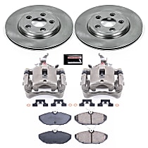 KCOE1361A Rear OE Stock Replacement Low-Dust Ceramic Brake Pad, Rotor and Caliper Kit