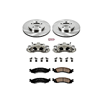 KCOE1441 Front OE Stock Replacement Low-Dust Ceramic Brake Pad, Rotor and Caliper Kit