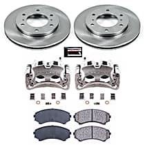 KCOE148 Front Brake Disc and Caliper Kit, Natural Caliper, Ceramic, 6 Lugs, Z17 OE Replacement
