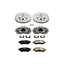 KCOE1542 Front OE Stock Replacement Low-Dust Ceramic Brake Pad, Rotor and Caliper Kit