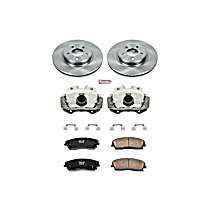 3-Piece Kit Front, Brake Disc and Caliper Kit, Models with 1 piston front calipers, Natural Caliper, Ceramic, 5 Lugs, Z17 OE Replacement