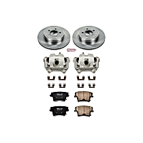 Rear, Brake Disc and Caliper Kit, AWD, Models with 2 piston front calipers, Natural Caliper, Ceramic, 5 Lugs, Z17 OE Replacement