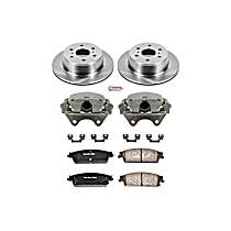 Rear Brake Disc and Caliper Kit, Natural Caliper, Ceramic, 6 Lugs, OE Replacement