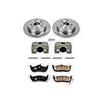 3-Piece Kit Rear, Brake Disc and Caliper Kit, Natural Caliper, Ceramic, 5 Lugs, Z17 OE Replacement