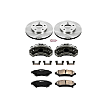 KCOE2553 Front Brake Disc and Caliper Kit, Natural Caliper, Ceramic, 5 Lugs, Z17 OE Replacement