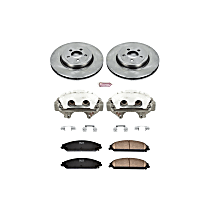 Front, Brake Disc and Caliper Kit, Natural Caliper, Ceramic, 5 Lugs, Z17 OE Replacement