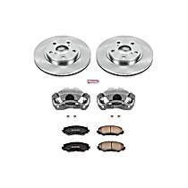 2-Wheel Set Power Stop&reg; KCOE258A Front OE Stock Replacement Low-Dust Ceramic Brake Pad, Rotor and Caliper Kit