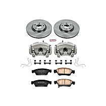 KCOE3022B Front Brake Disc and Caliper Kit, Natural Caliper, Ceramic, 5 Lugs, Z17 OE Replacement