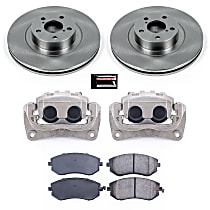 KCOE3038A Front OE Stock Replacement Low-Dust Ceramic Brake Pad, Rotor and Caliper Kit