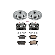 KCOE3127 Rear Brake Disc and Caliper Kit, Natural Caliper, Ceramic, 5 Lugs, Z17 OE Replacement
