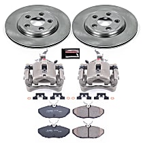 KCOE3141 Rear Brake Disc and Caliper Kit, Natural Caliper, Ceramic, 5 Lugs, Z17 OE Replacement