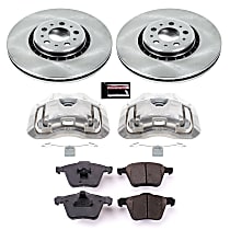 KCOE4552 Front OE Stock Replacement Low-Dust Ceramic Brake Pad, Rotor and Caliper Kit