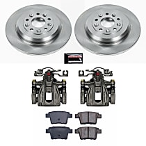 KCOE4600 Rear Brake Disc and Caliper Kit, Natural Caliper, Ceramic, 5 Lugs, Z17 OE Replacement