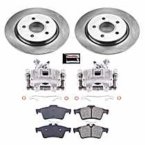 KCOE4613 Rear Brake Disc and Caliper Kit, Natural Caliper, Ceramic, 5 Lugs, Z17 OE Replacement