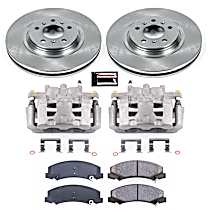 3-Piece Kit Front, Brake Disc and Caliper Kit, Natural Caliper, Ceramic, 5 Lugs, Z17 OE Replacement