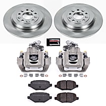 KCOE4744A Rear Brake Disc and Caliper Kit, Natural Caliper, Ceramic, 5 Lugs, Z17 OE Replacement