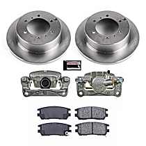 KCOE5022 Rear Brake Disc and Caliper Kit, Natural Caliper, Ceramic, 6 Lugs, Z17 OE Replacement