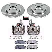 KCOE5133 Rear Brake Disc and Caliper Kit, Natural Caliper, Ceramic, 4 Lugs, Z17 OE Replacement