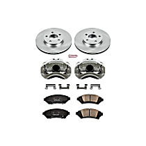 KCOE5137 Front OE Stock Replacement Low-Dust Ceramic Brake Pad, Rotor and Caliper Kit