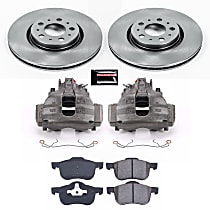 KCOE5193 Front OE Stock Replacement Low-Dust Ceramic Brake Pad, Rotor and Caliper Kit