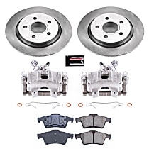 KCOE5309A Rear Brake Disc and Caliper Kit, Natural Caliper, Ceramic, 5 Lugs, Z17 OE Replacement