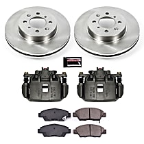 KCOE5382 Front OE Stock Replacement Low-Dust Ceramic Brake Pad, Rotor and Caliper Kit