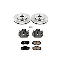 3-Piece Kit Front, Brake Disc and Caliper Kit, Models with 296mm front rotors, Natural Caliper, Ceramic, 5 Lugs, Z17 OE Replacement