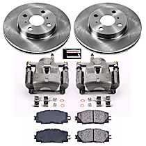 2-Wheel Set Power Stop&reg; KCOE5863 Front OE Stock Replacement Low-Dust Ceramic Brake Pad, Rotor and Caliper Kit