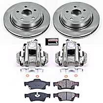 3-Piece Kit Rear, Brake Disc and Caliper Kit, with Vented  Rotors, Natural Caliper, Ceramic, 5 Lugs, Z17 OE Replacement