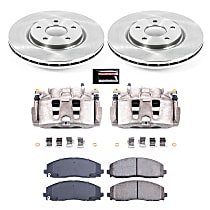 Brake Disc and Caliper Kit, Models With 2 Piston Front Calipers, Natural Caliper, Ceramic, 5 Lugs, Z17 OE Replacement
