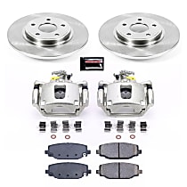 Rear, Brake Disc and Caliper Kit, Models With 2 Piston Front Calipers, Natural Caliper, Ceramic, 5 Lugs, Z17 OE Replacement