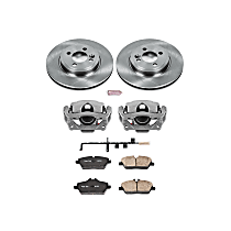 KCOE6066 Front Brake Disc and Caliper Kit, Natural Caliper, Ceramic, 4 Lugs, Z17 OE Replacement