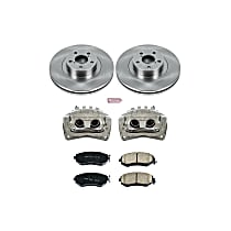 Front OE Stock Replacement Low-Dust Ceramic Brake Pad, Rotor and Caliper Kit