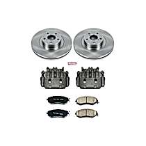 2-Wheel Set Power Stop&reg; KCOE6082A Front OE Stock Replacement Low-Dust Ceramic Brake Pad, Rotor and Caliper Kit