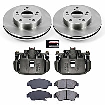 KCOE6317 Front OE Stock Replacement Low-Dust Ceramic Brake Pad, Rotor and Caliper Kit