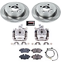 KCOE6331 Rear Brake Disc and Caliper Kit, Natural Caliper, Ceramic, 4 Lugs, Z17 OE Replacement