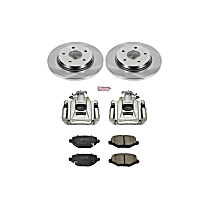 Rear, Brake Disc and Caliper Kit, Models with 1 piston front calipers, Natural Caliper, Ceramic, 5 Lugs, Z17 OE Replacement