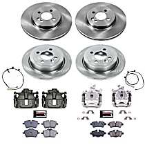 KCOE6742 Front and Rear Brake Disc and Caliper Kit, Natural Caliper, Ceramic, 4 Lugs, Z17 OE Replacement
