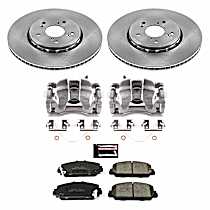 3-Piece Kit Front, Brake Disc and Caliper Kit,  Wheel Drive, Bracket Included, Natural Caliper, Ceramic, 5 Lugs, Z17 OE Replacement