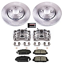 KCOE6955 Front Brake Disc and Caliper Kit, Natural Caliper, Ceramic, 5 Lugs, Z17 OE Replacement