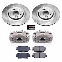 KCOE7064 Front OE Stock Replacement Low-Dust Ceramic Brake Pad, Rotor and Caliper Kit