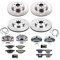 KCOE7098 Front and Rear Brake Disc and Caliper Kit, Natural Caliper, Ceramic, 5 Lugs, Z17 OE Replacement