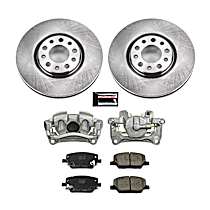 KCOE7299 Front Brake Disc and Caliper Kit, Natural Caliper, Ceramic, 5 Lugs, Z17 OE Replacement