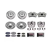 KCOE7300 Front and Rear Brake Disc and Caliper Kit, Natural Caliper, Ceramic, 5 Lugs, Z17 OE Replacement