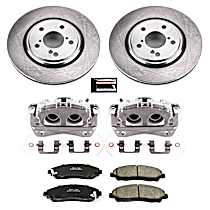 3-Piece Kit Front, Brake Disc and Caliper Kit, Natural Caliper, Ceramic, 5 Lugs, Z17 OE Replacement